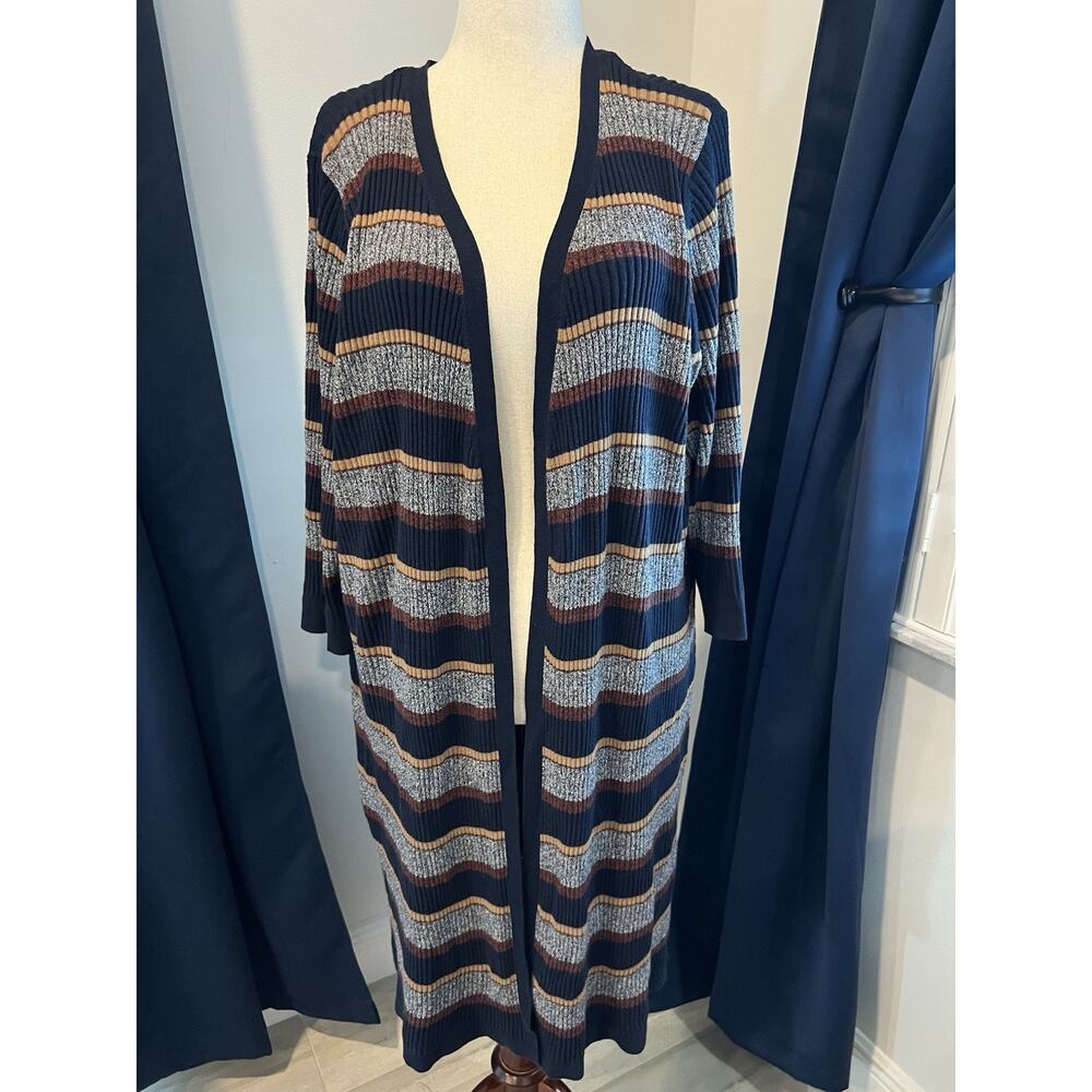 STYLE & CO 3X Cardigan Duster Gray Open Front Long Sleeve‎ Cozy Knit Soft Luxury